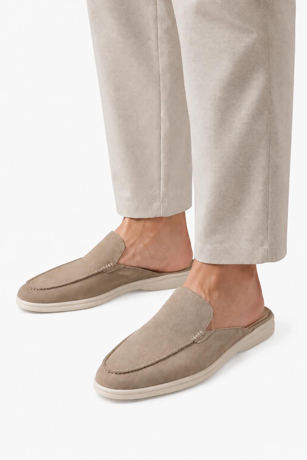 Men's Sand Mule Loafer - Comfortable Slip-On Shoe with Open Heel