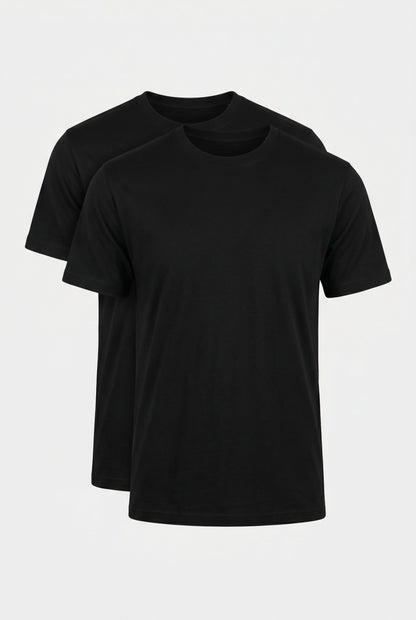 Mens Multipack Black Cotton Tee