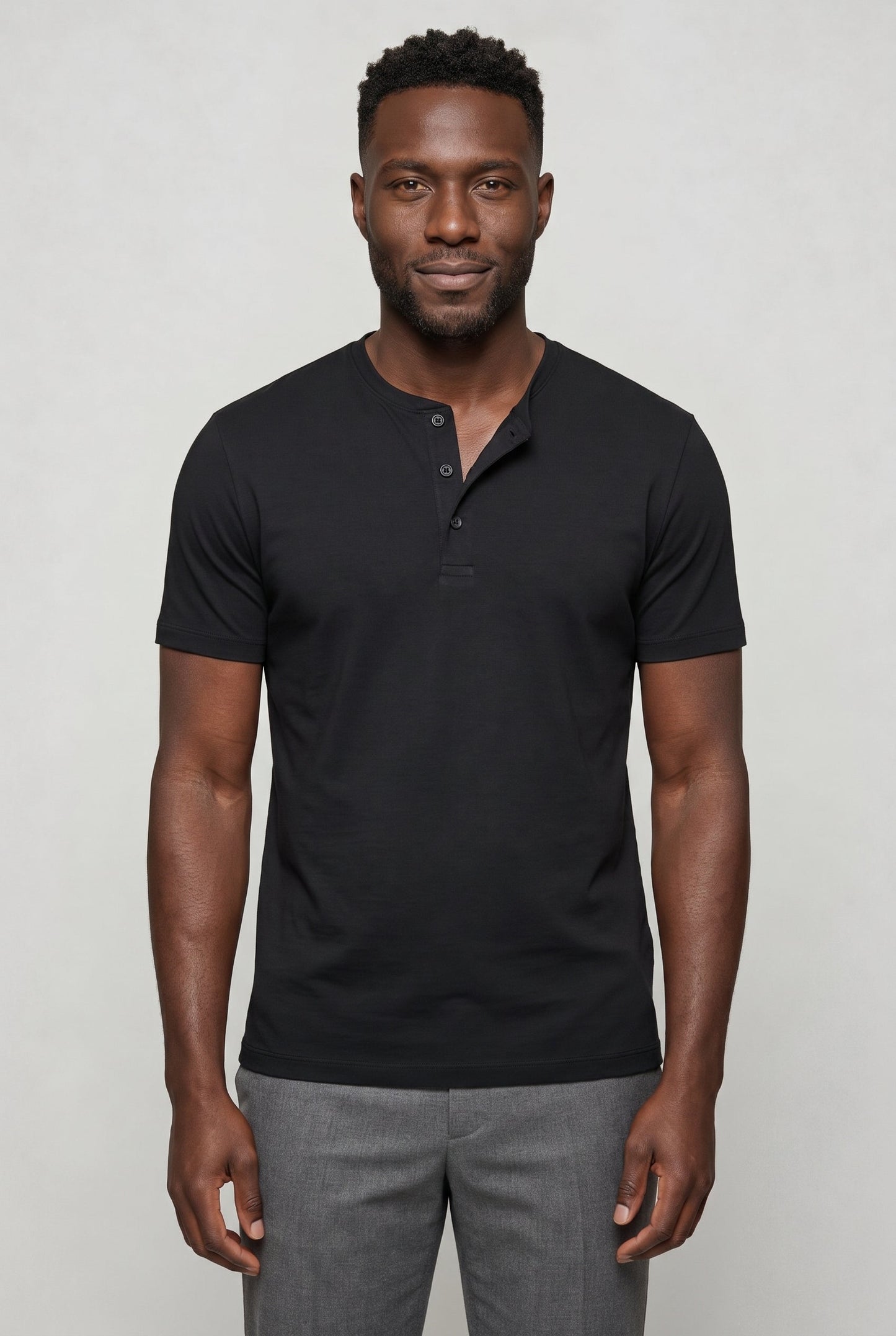 Men's Henley T-shirt in Soft Cotton – Ideal for Summer & Leisure, High Comfort