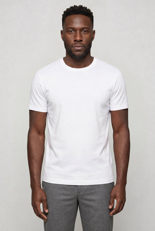 Men's T-shirt White – Premium Soft Cotton Crew Neck Fit