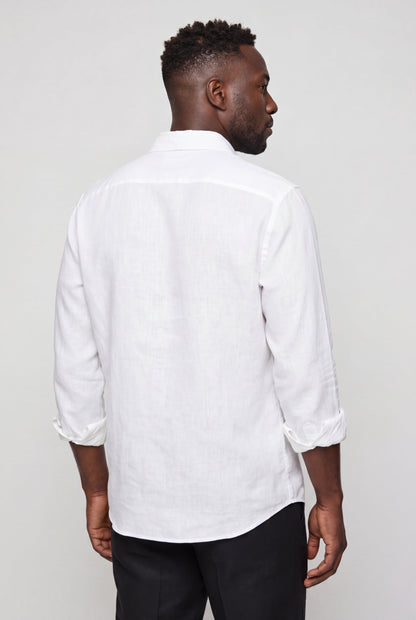 Mens Premium White Microfiber Shirt