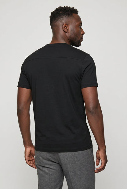 Mens Three Button Cotton Henley Tee