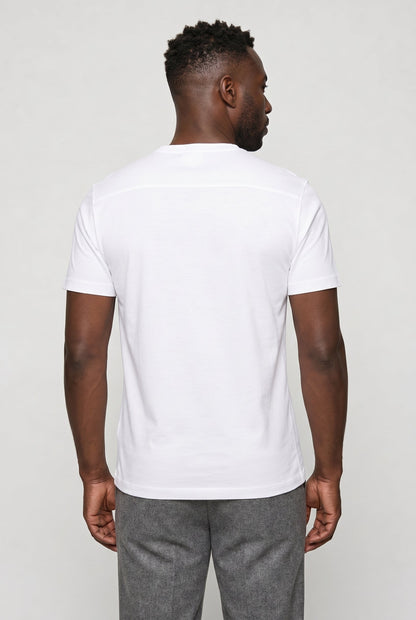 Mens Crew Neck White Cotton Tee