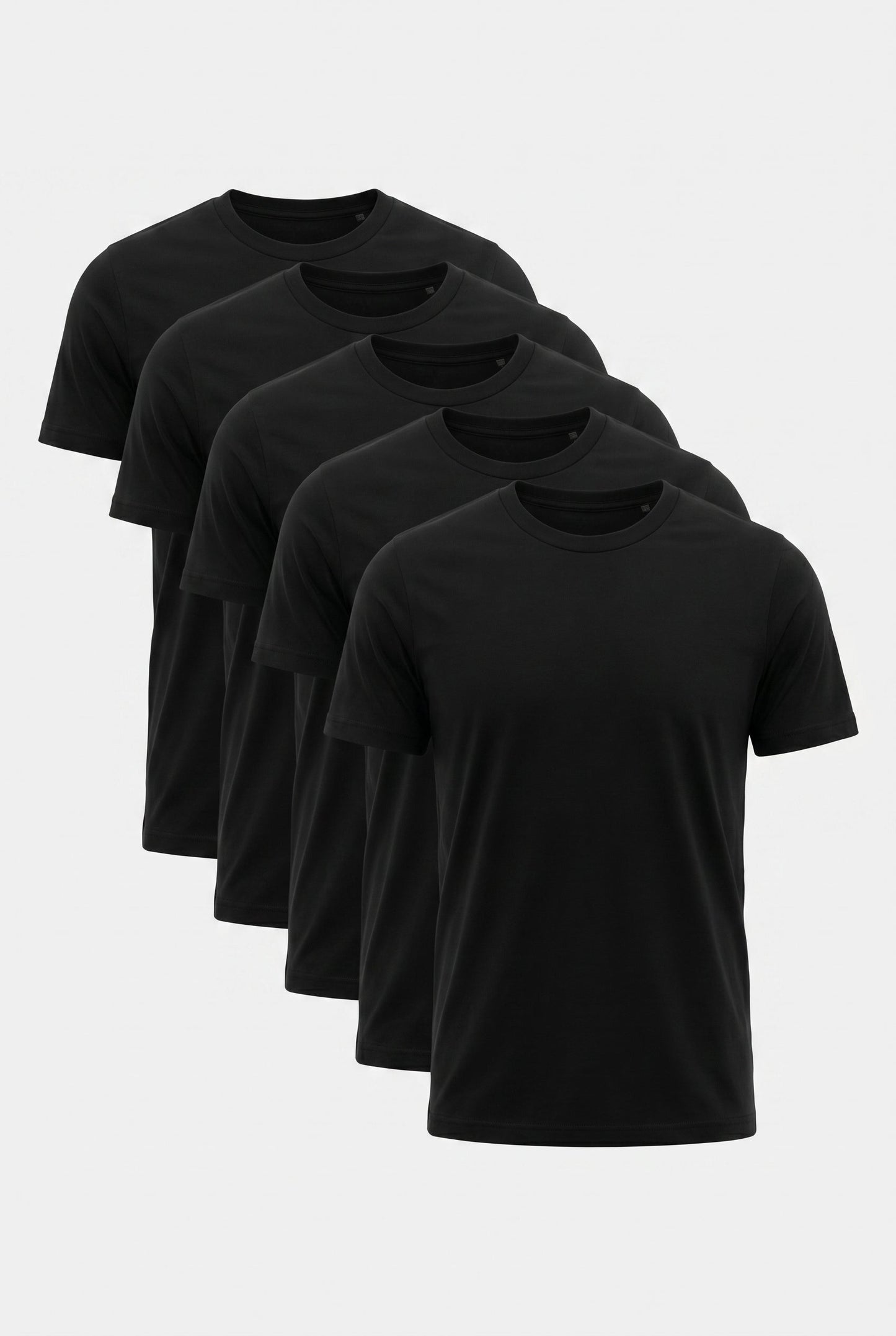 Men's T-shirts – Black Cotton Multipack in Various Sizes