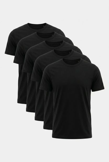 Mens Multipack Black Cotton Tee