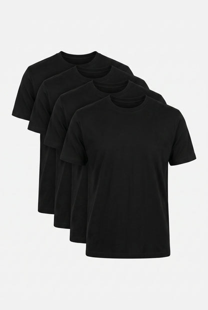 Mens Multipack Black Cotton Tee