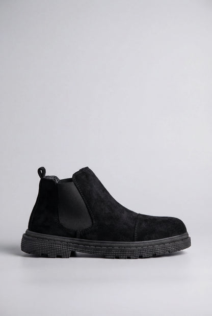 Mens Classic Black Suede Chelsea Boots