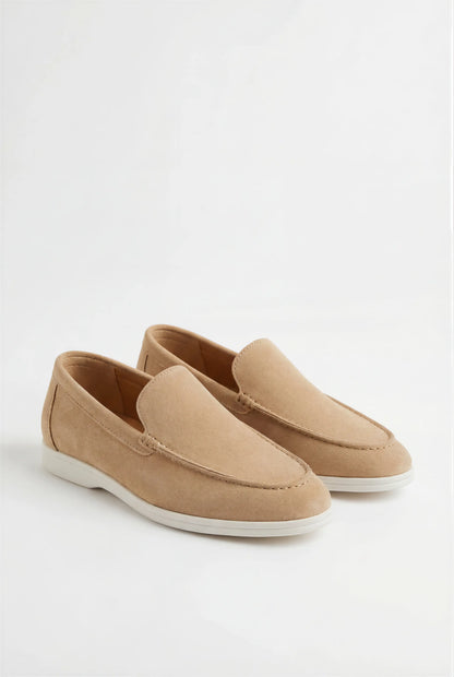 Mens Beige Leather Chinos