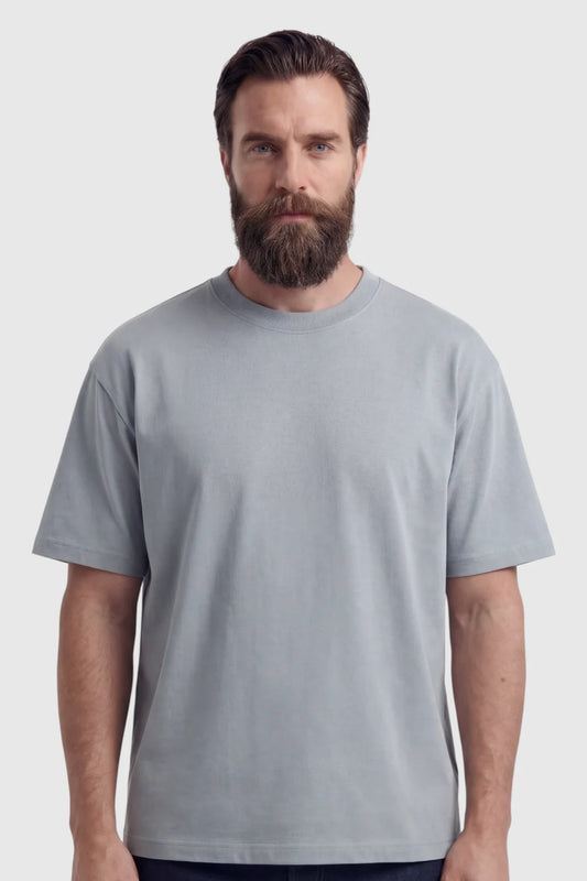 Men's T-Shirt - Iron Gray - Cotton - Breathable Short Sleeve Crew Neck