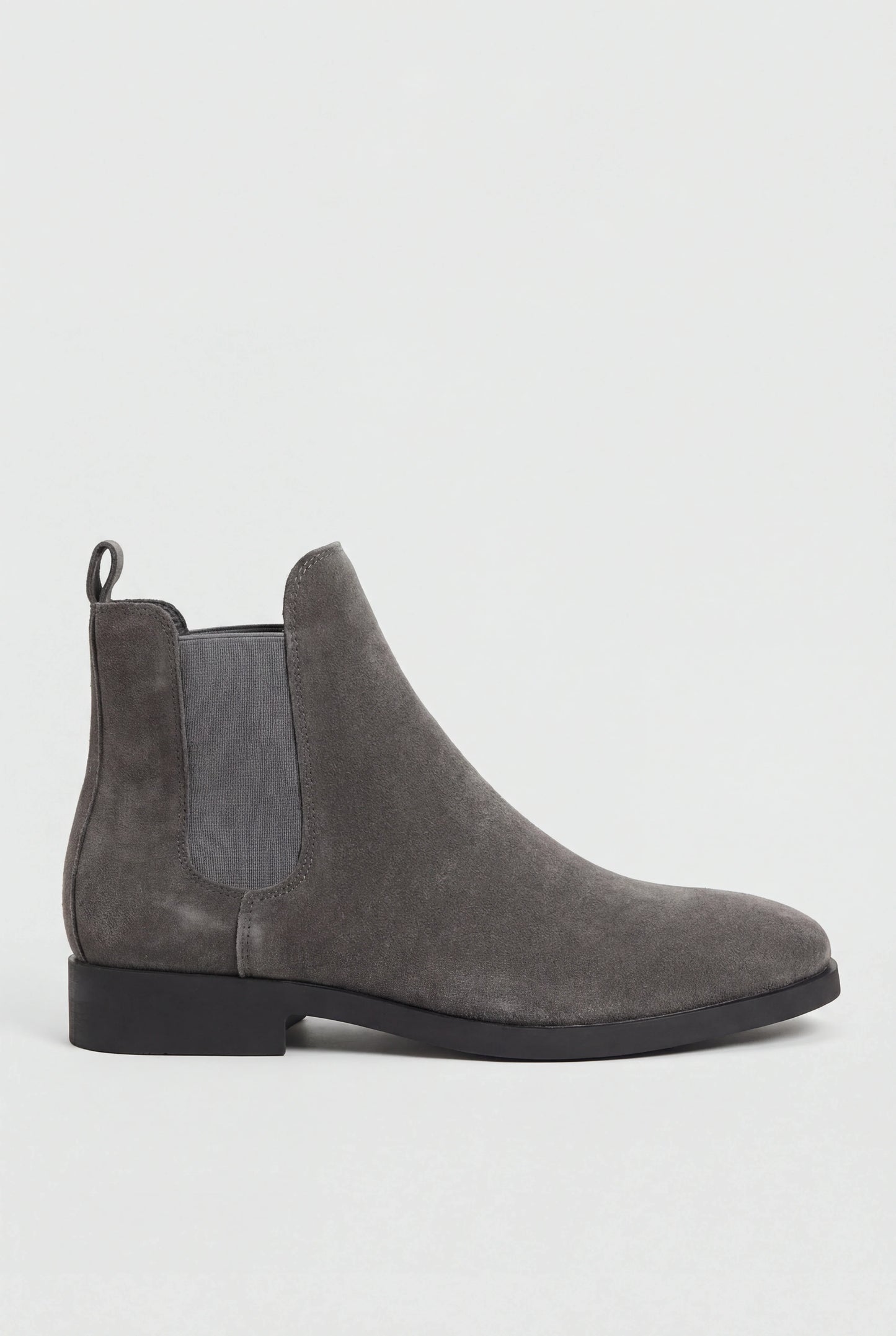 Chelsea boots for men – Dark gray suede, size 47, comfortable with elastic sides
