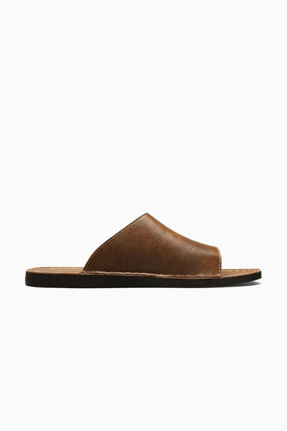 Mens Minimalist Brown Leather Sandals