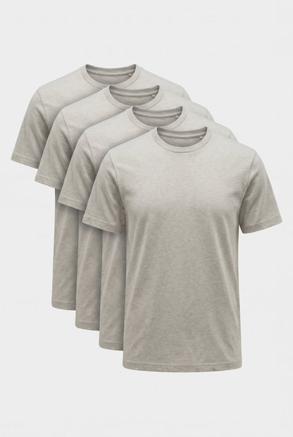 Mens Multipack Light Gray Cotton Tee