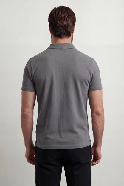 Mens Slim Fit Gray Polo