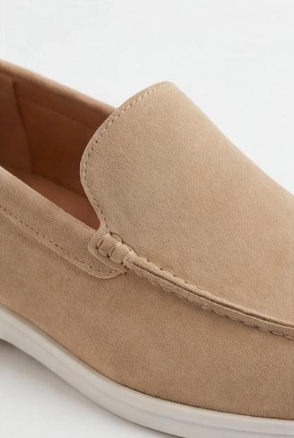 Mens Beige Leather Chinos