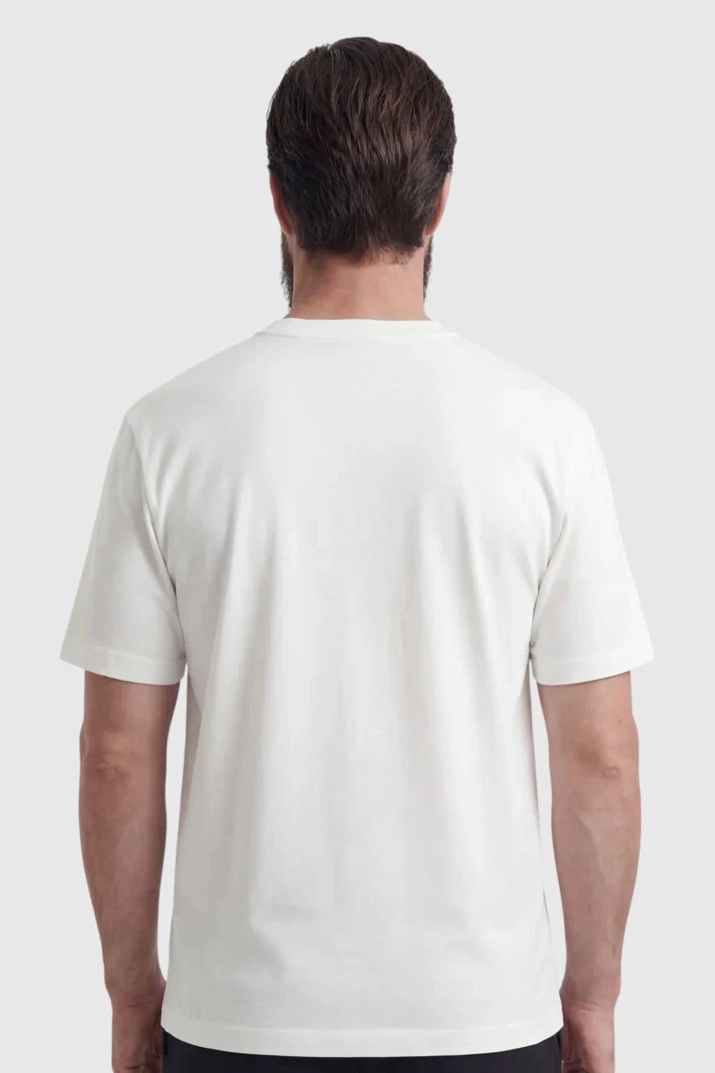 White Cotton T-shirt for Men – Breathable Short-Sleeve Crew Neck