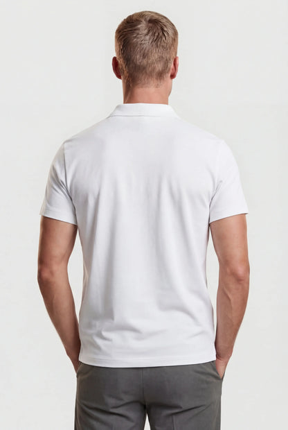 Mens Slim Fit White Polo