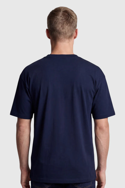 Mens Short Sleeve Navy Blue Cotton Tee