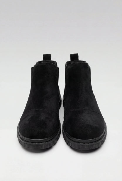Mens Classic Black Suede Chelsea Boots