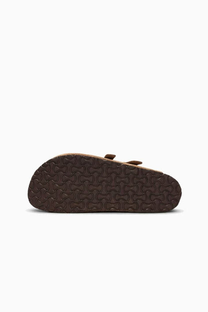 Mens Adjustable Buckle Sand Suede Sandals