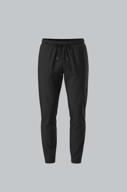 Mens Regular Fit Black Merino Wool Trousers