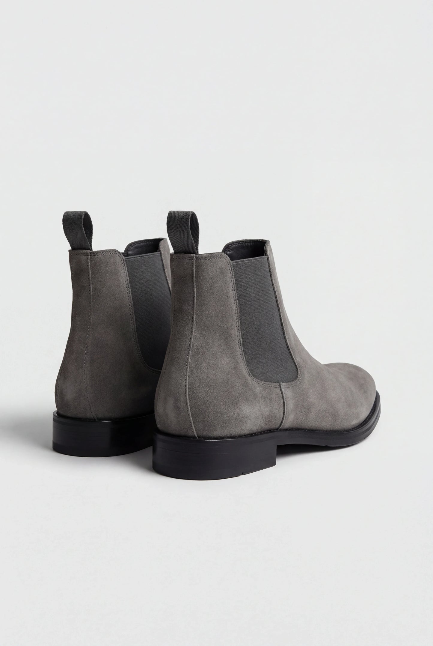Chelsea boots for men – Dark gray suede, size 47, comfortable with elastic sides