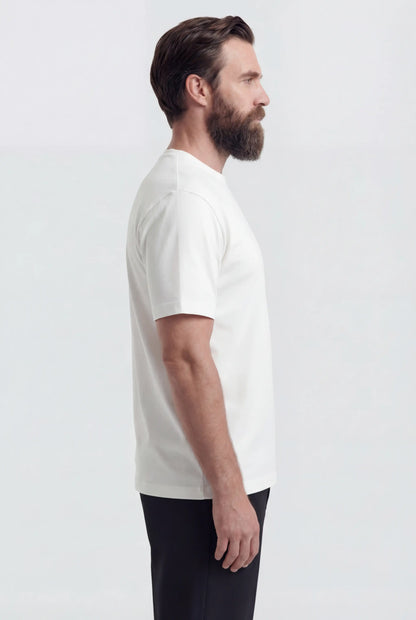 Mens Short Sleeve White Cotton Tee