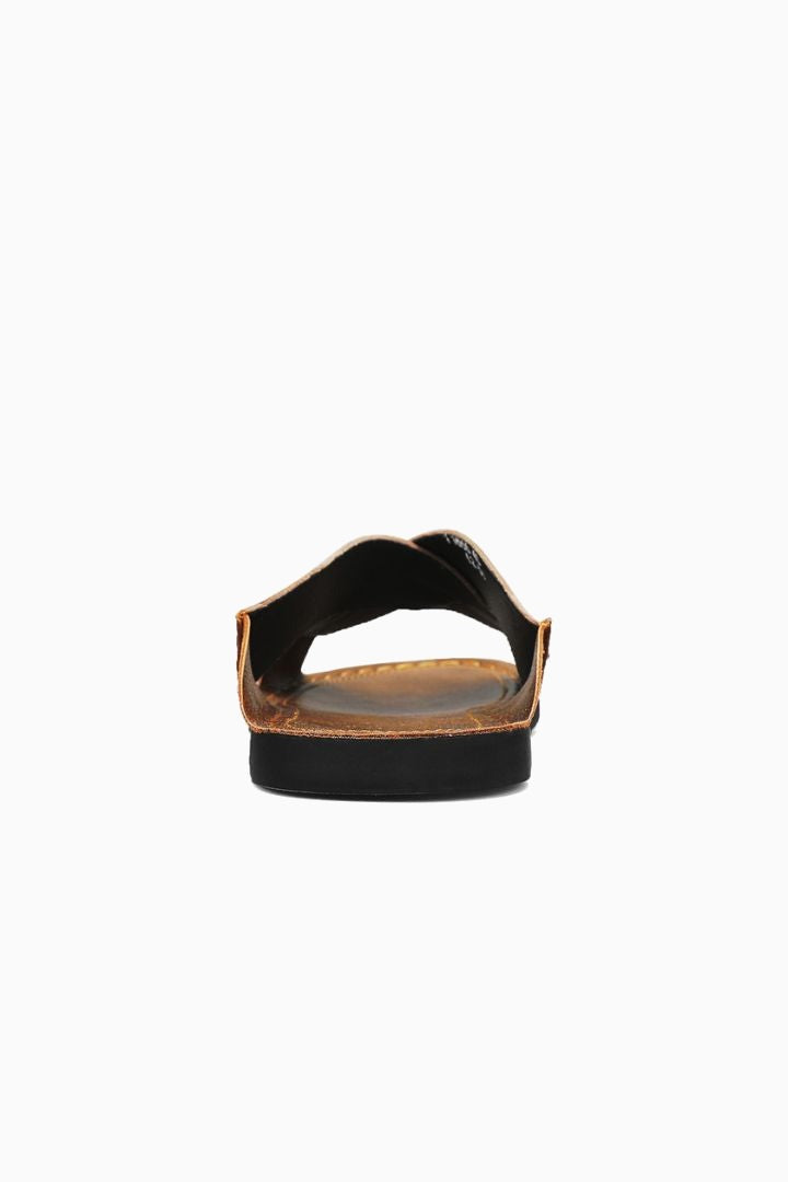 Men's Sandals in Brown Leather - Cross Strap Design for Summer