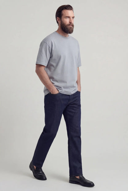 Mens Short Sleeve Iron Gray Cotton Tee