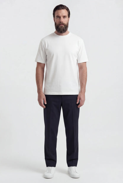 Mens Short Sleeve White Cotton Tee