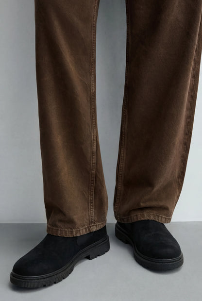 Mens Classic Black Suede Chelsea Boots