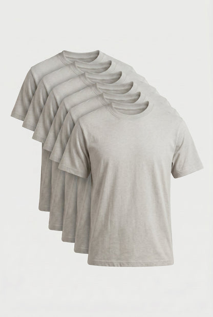 Mens Multipack Light Gray Cotton Tee