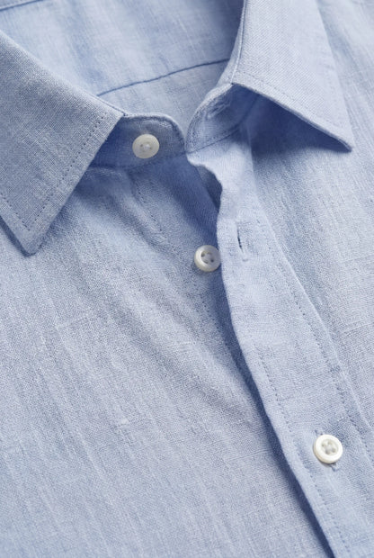 Mens Regular Fit Light Blue Microfiber Shirt