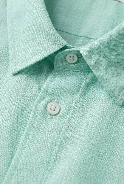 Mens Regular Fit Mint Green Microfiber Shirt