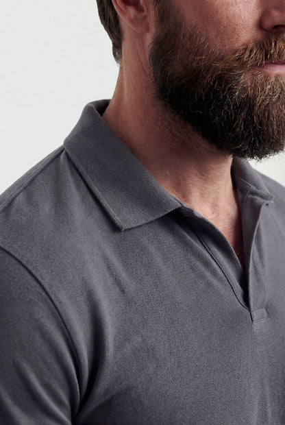 Mens Slim Fit Gray Polo