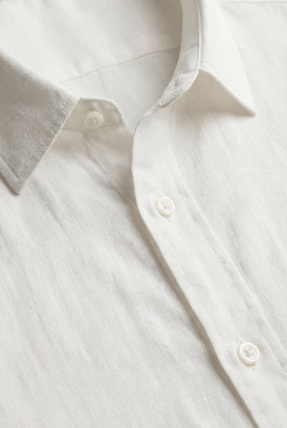 Mens Regular Fit White Microfiber Shirt