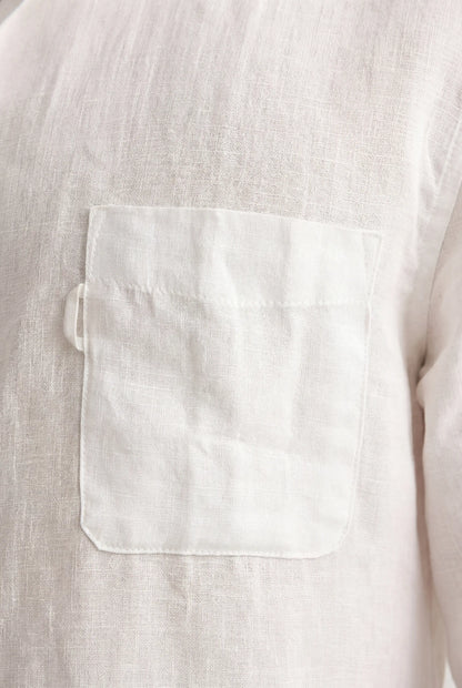 Mens Regular Fit White Microfiber Shirt
