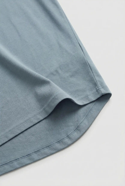 Mens Short Sleeve Mist Blue Cotton Tee