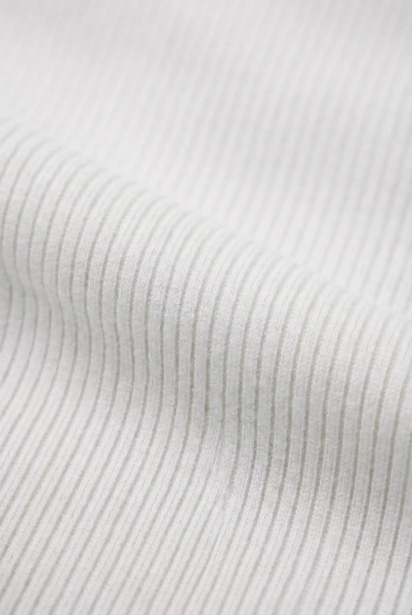 White Ribbed Mock Neck T-Shirt for Men - Slim Fit Knit