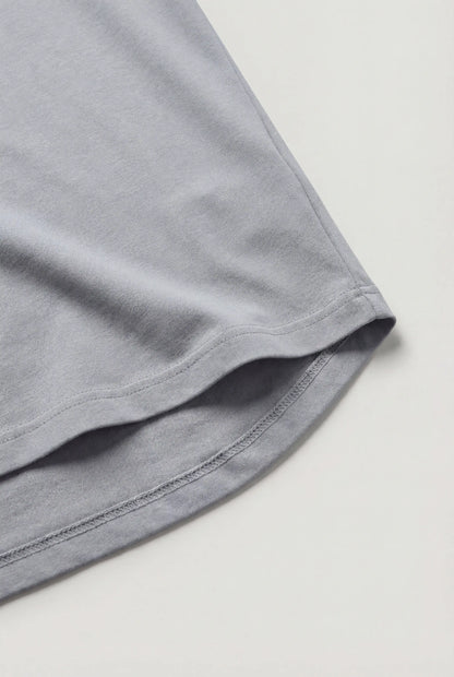 Mens Short Sleeve Iron Gray Cotton Tee