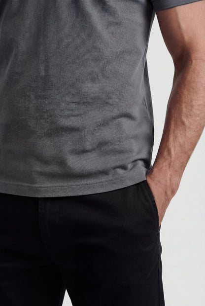 Mens Slim Fit Gray Polo