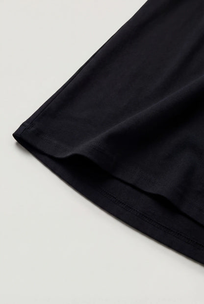 Mens Short Sleeve Black Cotton Blend Tee