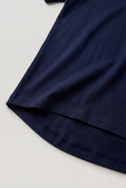 Mens Short Sleeve Navy Blue Cotton Tee