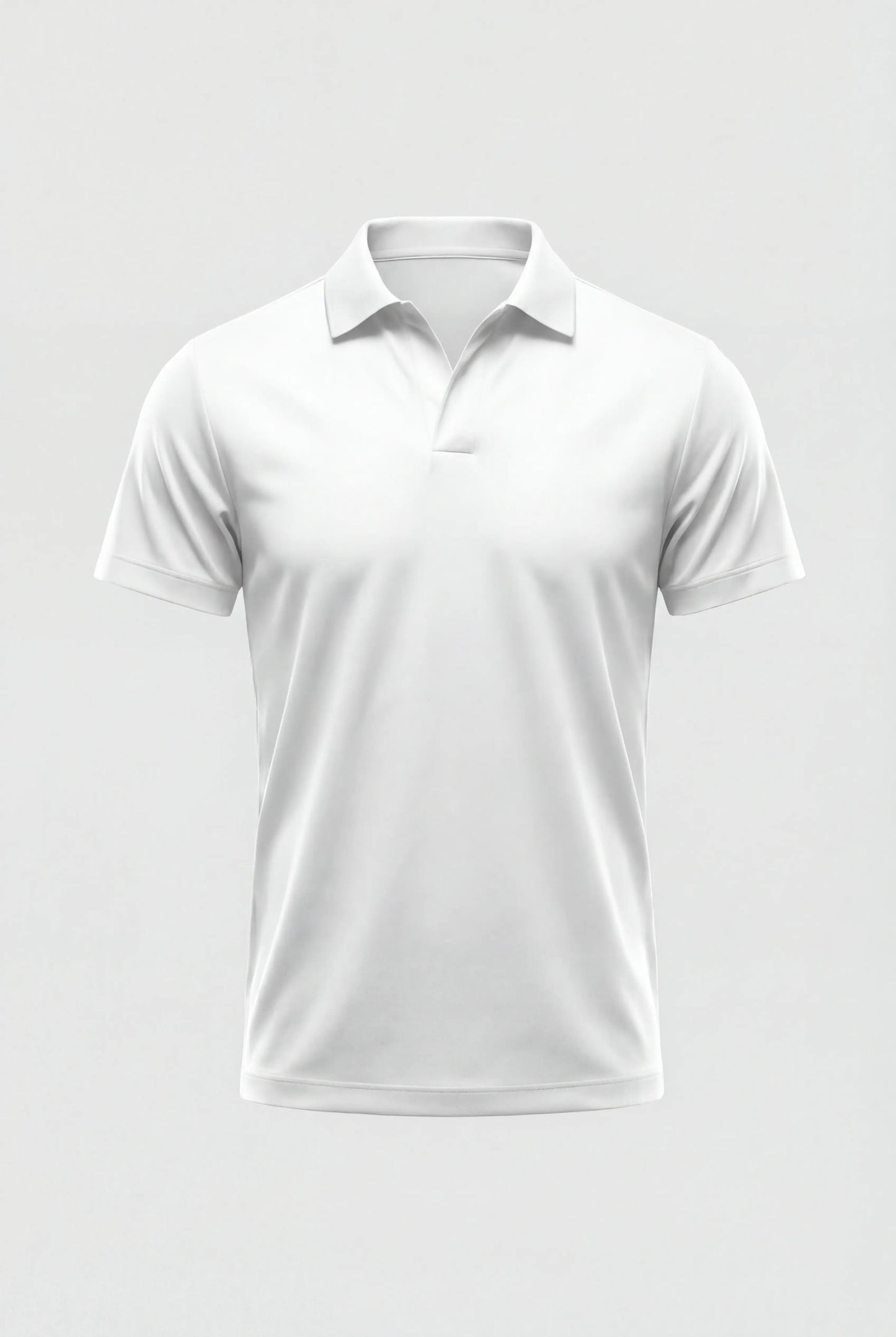 Men's Polo Shirt - White - Technical Fabric - Slim Fit