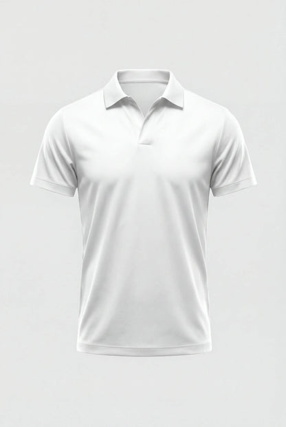 Mens Slim Fit White Polo