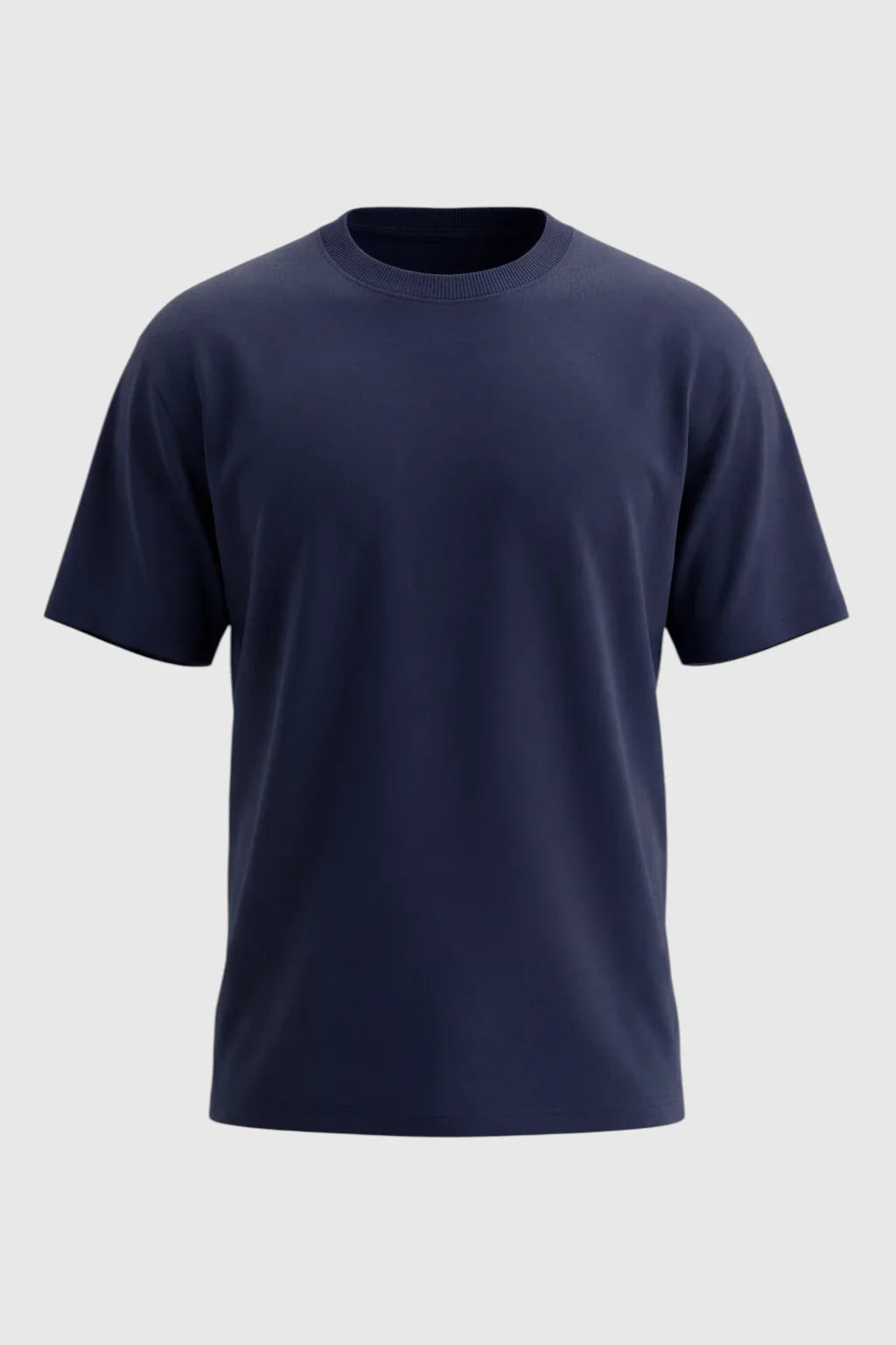 Men's T-Shirt - Navy Blue - Cotton - Breathable Short Sleeve Crew Neck