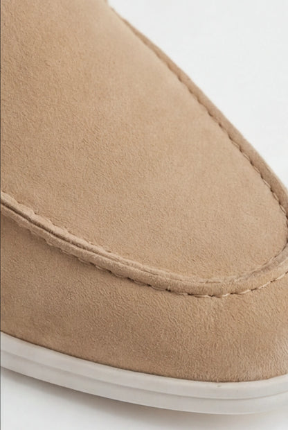 Mens Beige Leather Chinos