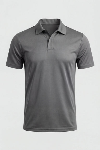 Mens Slim Fit Gray Polo