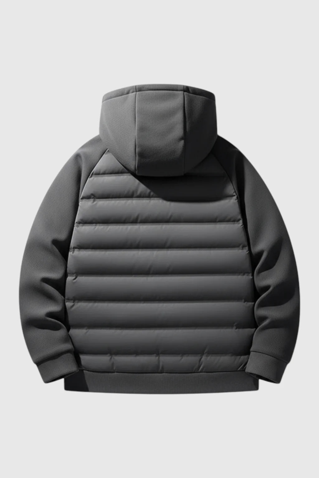 Men's Hoodie Jacket - Charcoal Gray - Knit - Loose Fit Down
