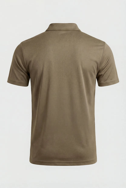 Mens Slim Fit Taupe Cotton Polo