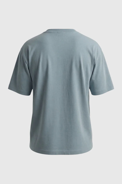 Mens Short Sleeve Mist Blue Cotton Tee